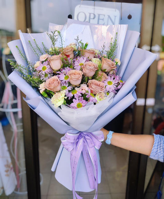 Aurora Bouquet - Orange Rose Bouquet - BestBloomBuddy