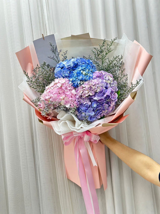 Pastel Trio - Hydrangea Bouquet - BestBloomBuddy