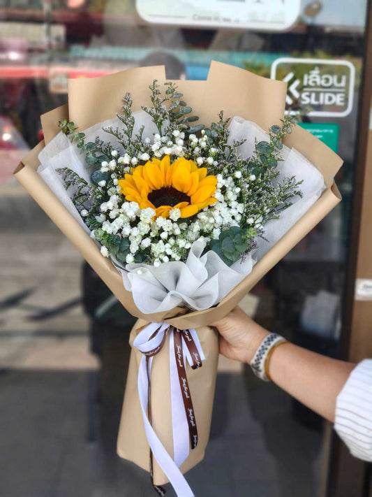 Hello Sunshine - Single Sunflower Bouquet - BestBloomBuddy