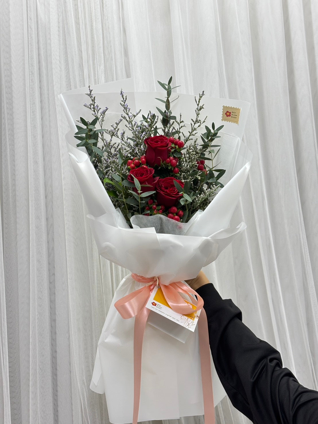 First Blush – 3 Red Roses Bouquet