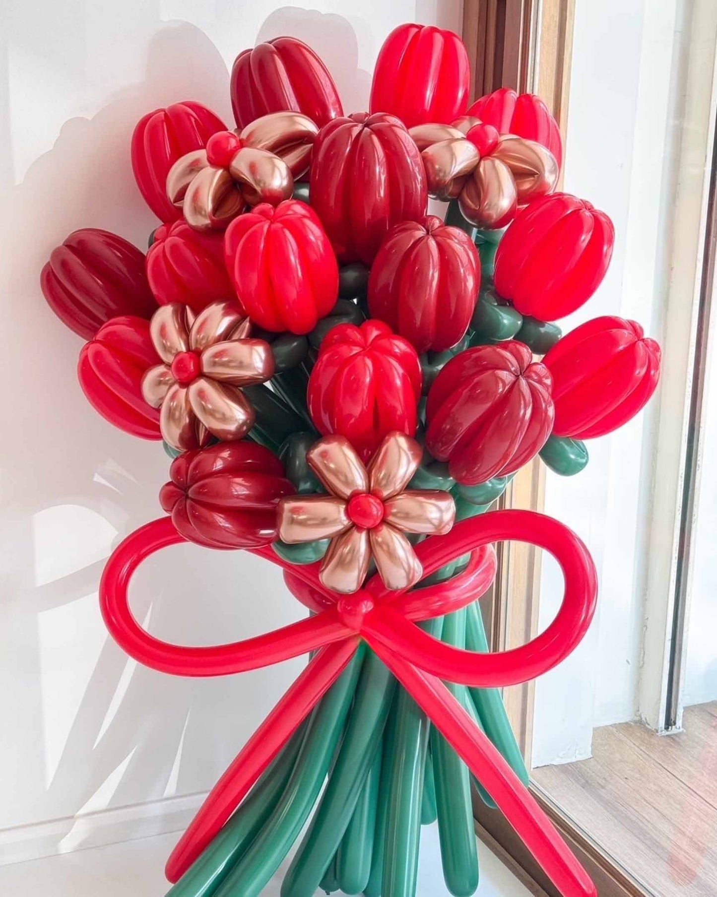 Golden Heartbeat – Balloon Flower Bouquet - BestBloomBuddy