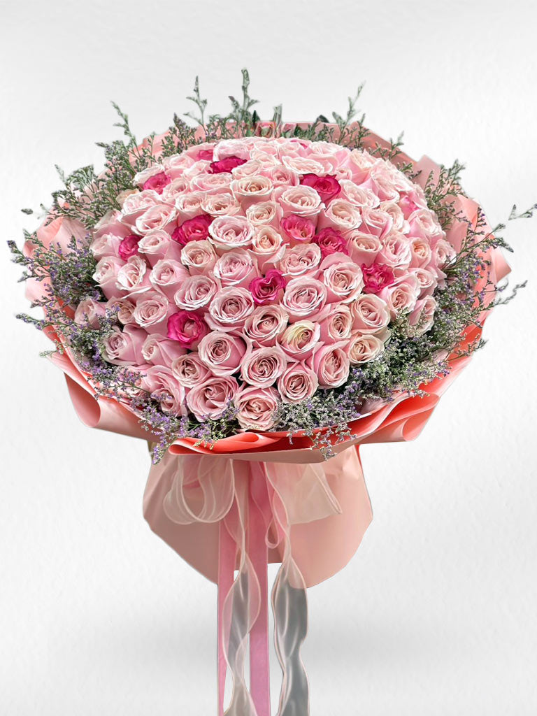 Story of Love - 100 Roses Bouquet - BestBloomBuddy