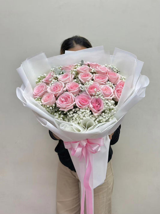 Sweet Angel – 20 Pink Peony Roses (Garden Roses) - BestBloomBuddy