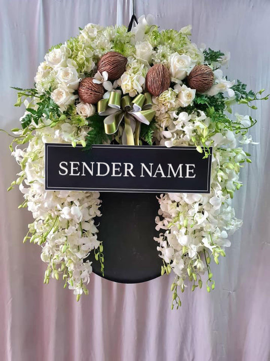 Pure Remembrance – Fresh Flower Wreath - BestBloomBuddy