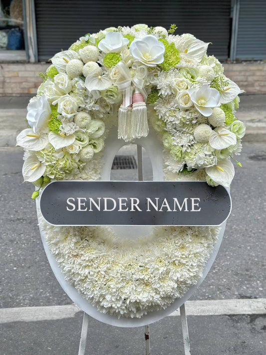 Luminous Tribute – Fresh Flower Wreath - BestBloomBuddy