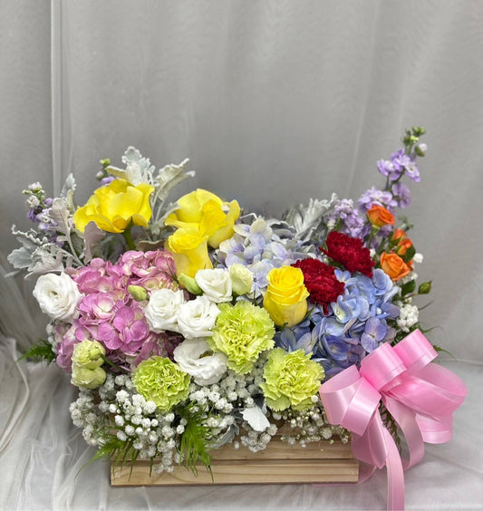 Radiant Joy - Flower Basket - BestBloomBuddy