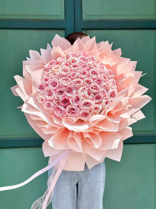 Love Petal - 50 Pink Roses Bouquet - BestBloomBuddy