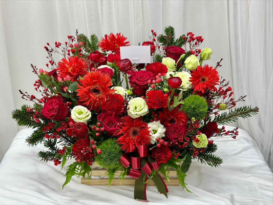 Festive Heart - Flower Basket - BestBloomBuddy