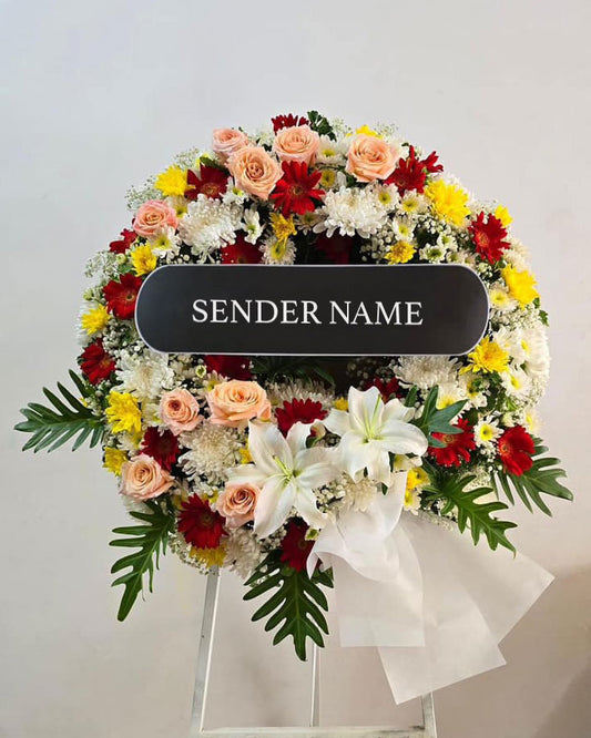 Heavenly Remembrance – Fresh Flower Wreath - BestBloomBuddy
