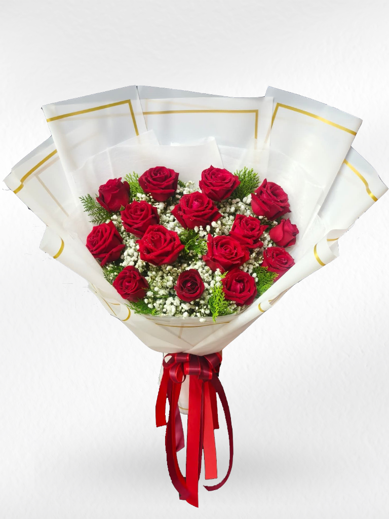 Deeply Yours – 15 Red Roses Bouquet - BestBloomBuddy