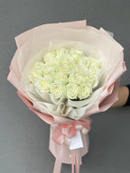 Lover’s Glow - 20 White Roses Bouquet - BestBloomBuddy