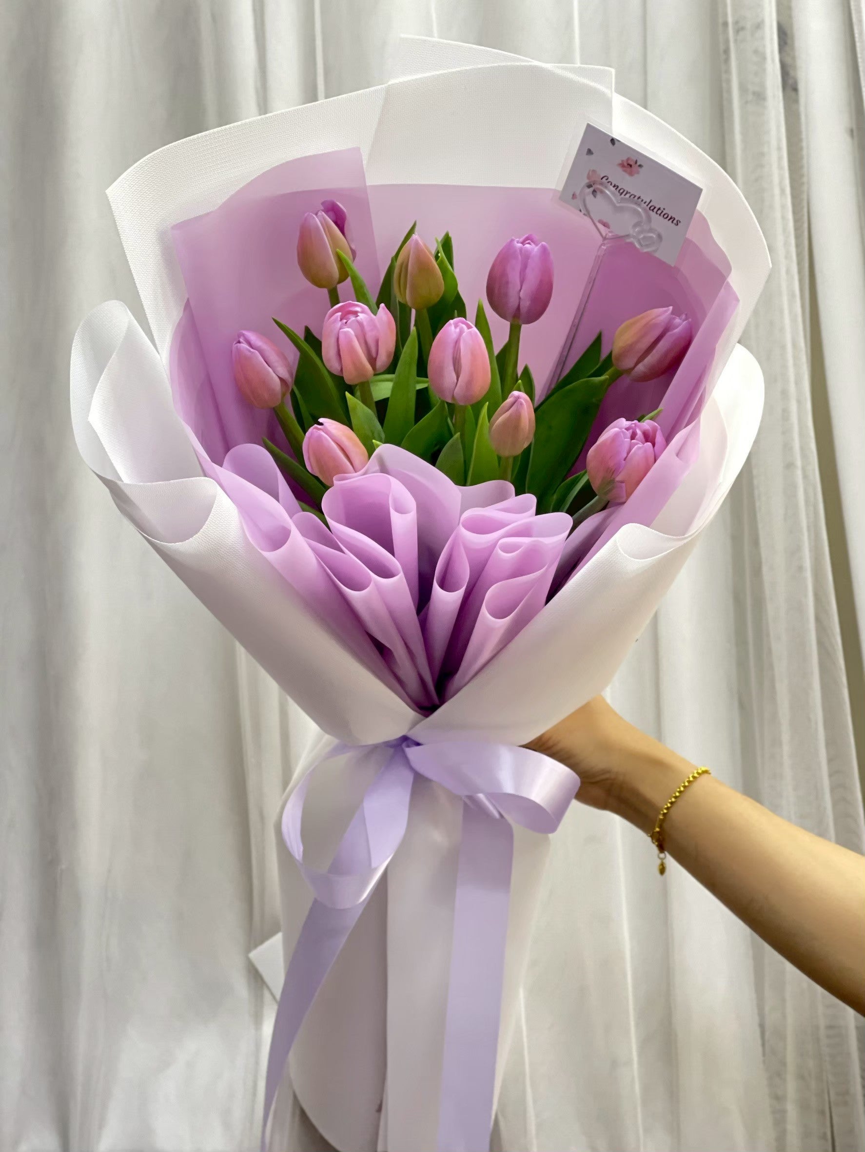 Lavender Love – 10 Purple Tulips Bouquet - BestBloomBuddy