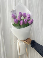 Lavender Kiss – 10 Purple Tulips Bouquet - BestBloomBuddy