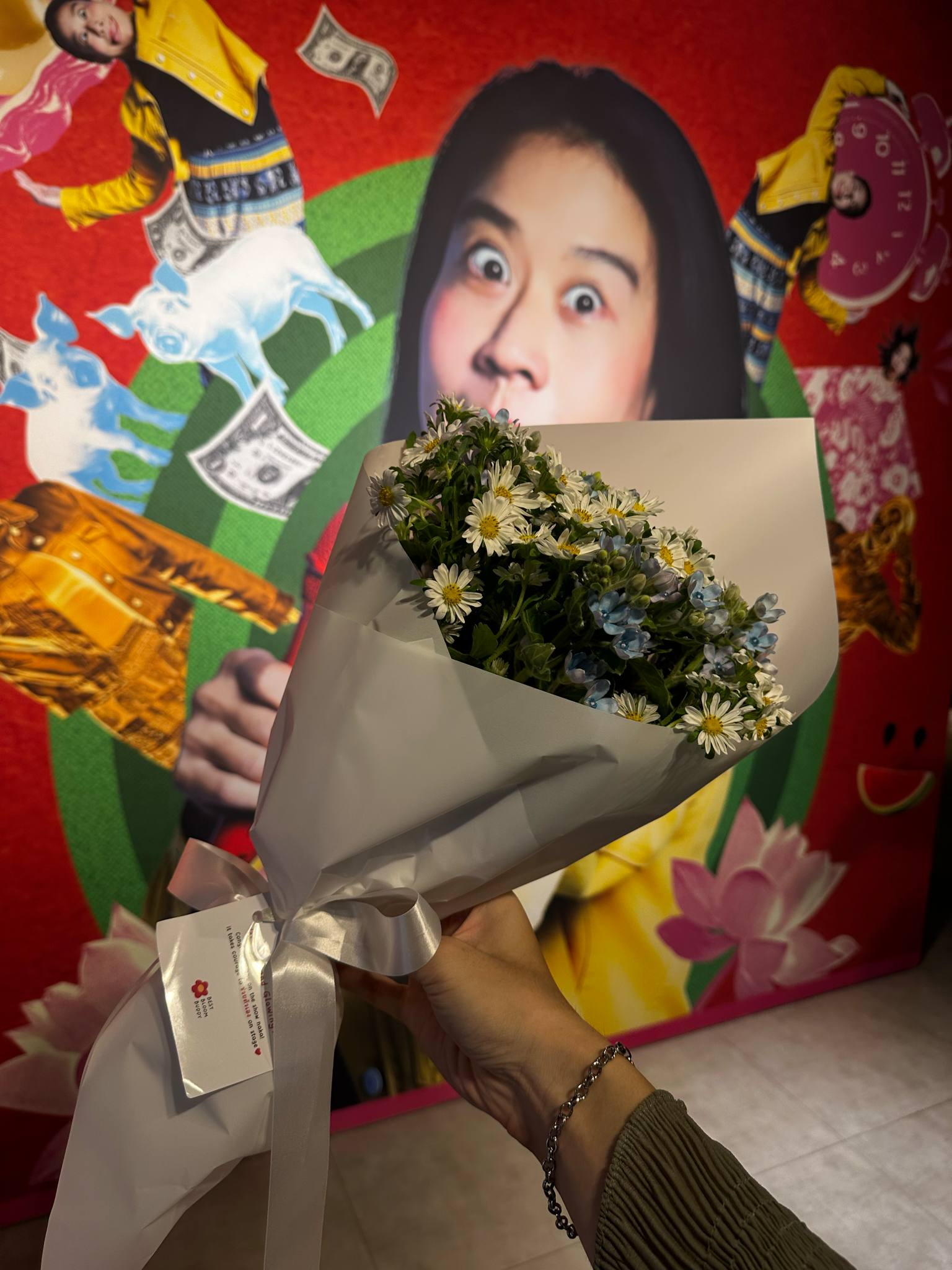 Always With You - White Hana with Blue Oxypetalum Bouquet - BestBloomBuddy