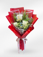 Little Love Story - 3 White Roses Bouquet