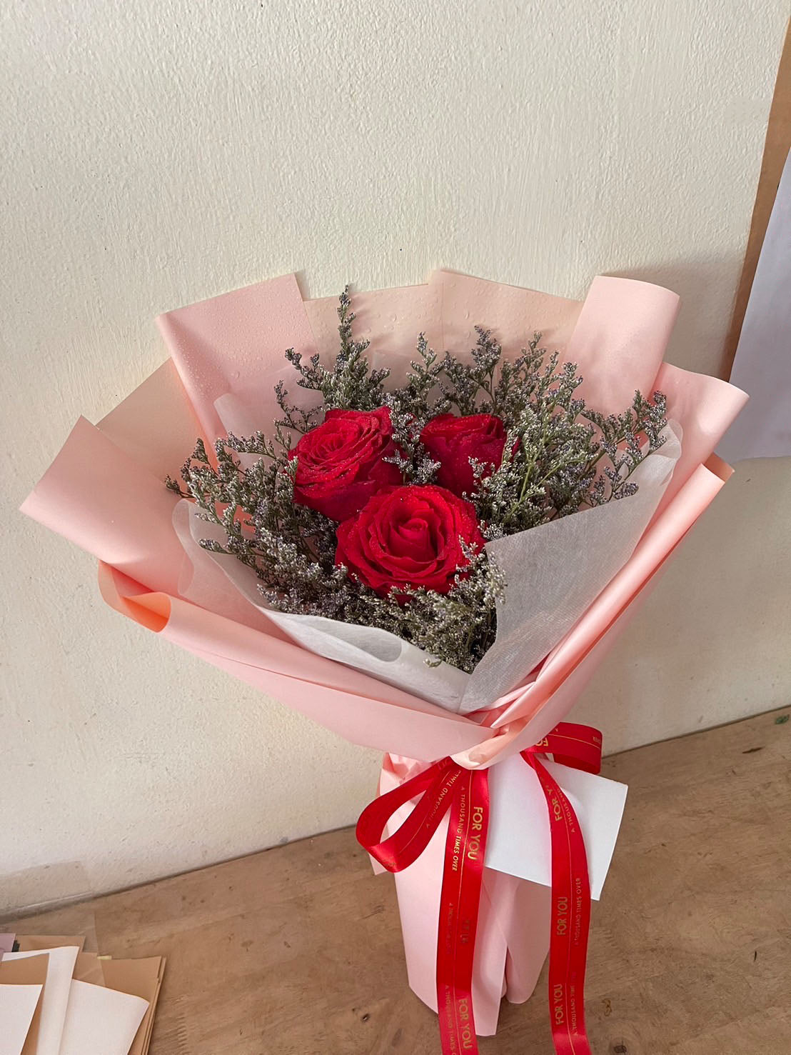 Ruby Spark - 3 Red Roses Bouquet - BestBloomBuddy