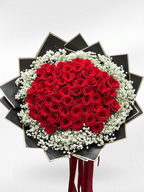 50RedRoseswithBlackwrappingpaper - BestBloomBuddy