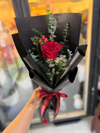 One & Always – Single Red Rose Bouquet - BestBloomBuddy