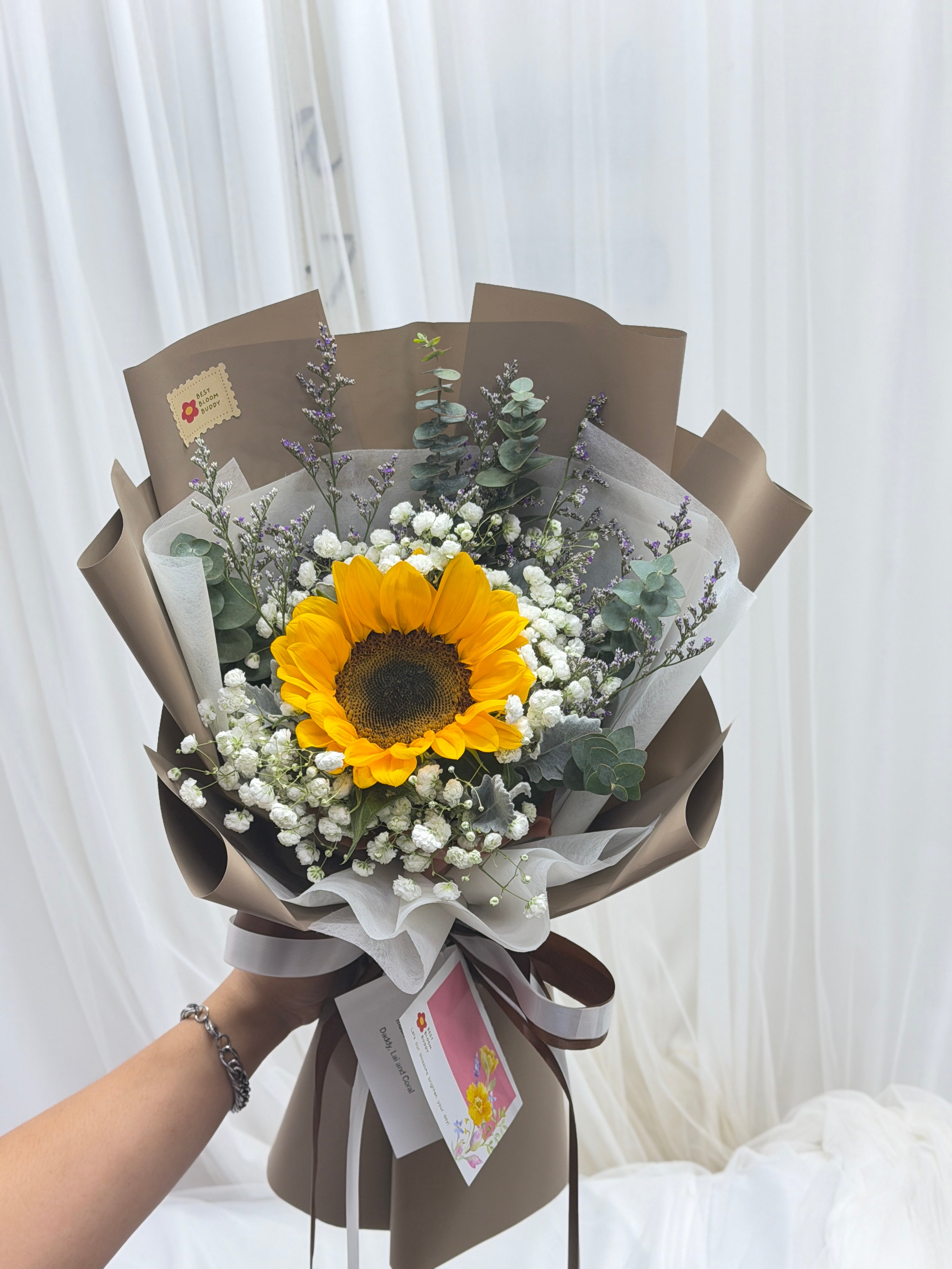 Hello Sunshine - Single Sunflower Bouquet - BestBloomBuddy