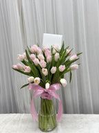 Timeless Tulips - 30 Tulips in Flower Vase - BestBloomBuddy