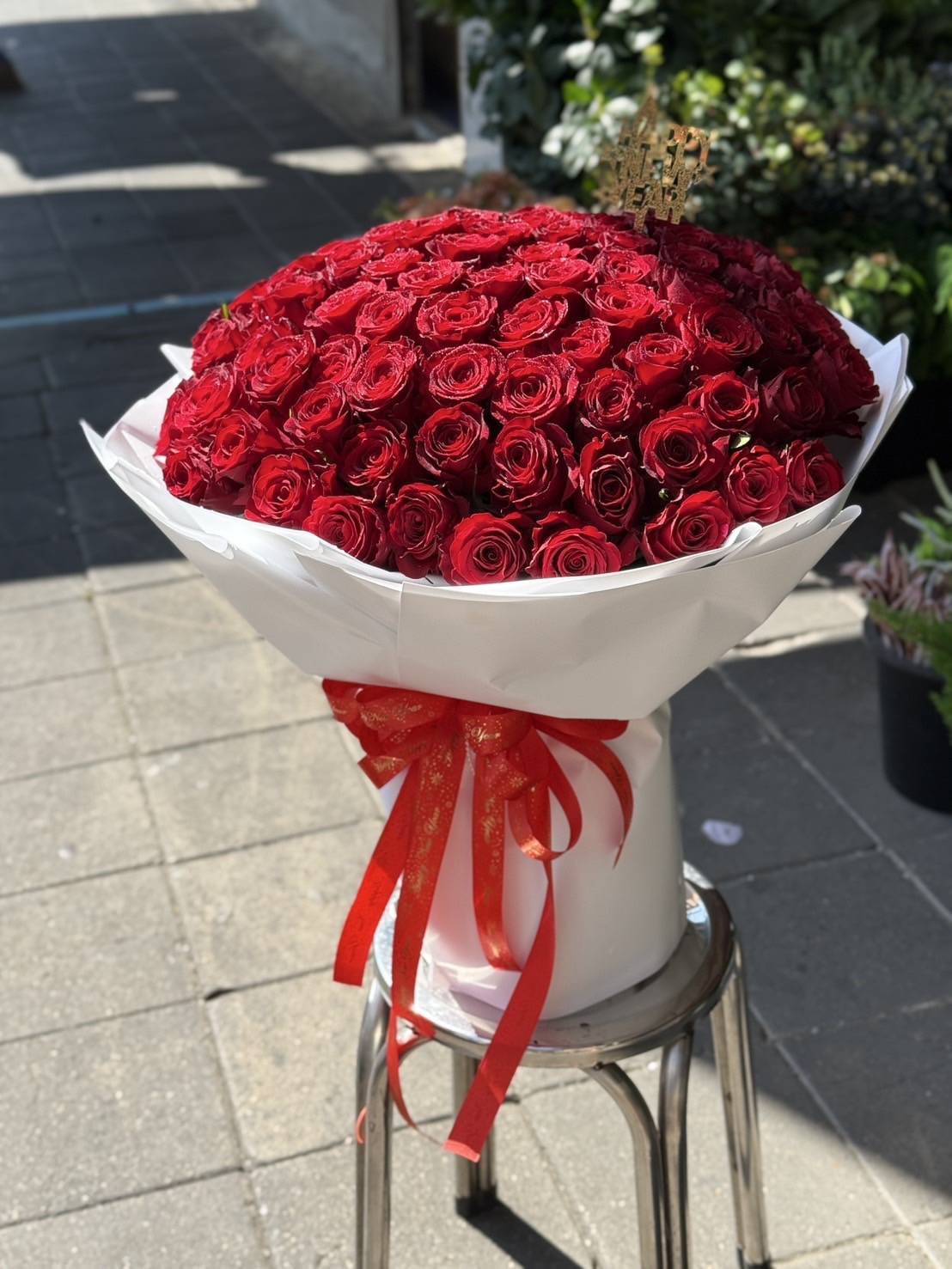 Century of Love  - 100 Red Roses Bouquet - BestBloomBuddy