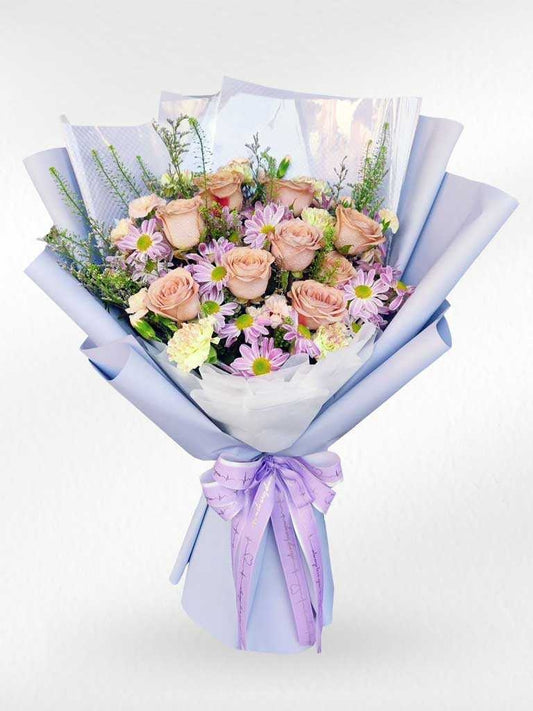 Aurora Bouquet - Orange Rose Bouquet