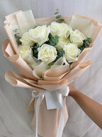 Adore - 10 White Roses Bouquet - BestBloomBuddy