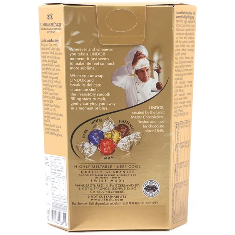 Lindt Lindor Cornets Assorted Chocolate (200g.) ลินด์ ลินดอร์คอเนตช็อกโกแลต รวมรส - BestBloomBuddy