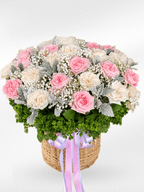 Pink_and_white_roses_in_the_basket - BestBloomBuddy