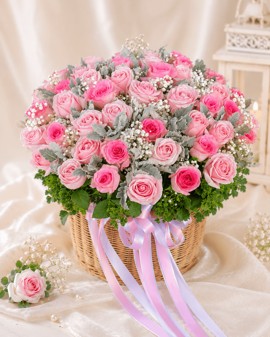 Pinkrosesinbasket - BestBloomBuddy
