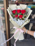 Lovely Ruby - 5 Red Roses Bouquet - BestBloomBuddy
