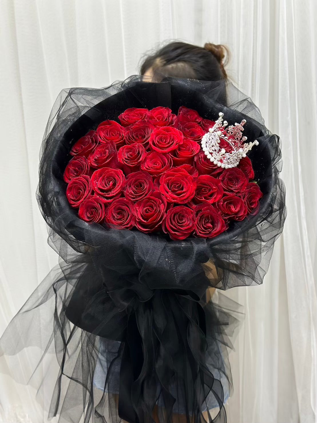Queen’s Desire - 50 Red Roses Bouquet - BestBloomBuddy