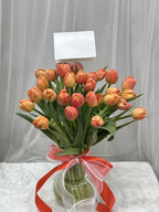 Timeless Tulips - 30 Tulips in Flower Vase - BestBloomBuddy