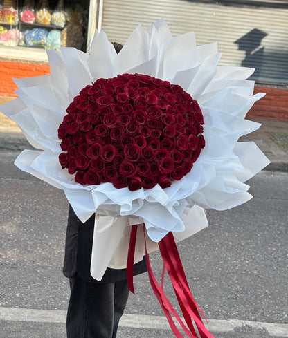 Adore Petal – 50 Red Roses Bouquet - BestBloomBuddy