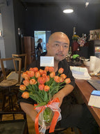 Timeless Tulips - 30 Tulips in Flower Vase - BestBloomBuddy