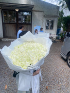 Century of Grace  - 100 White Roses Bouquet - BestBloomBuddy