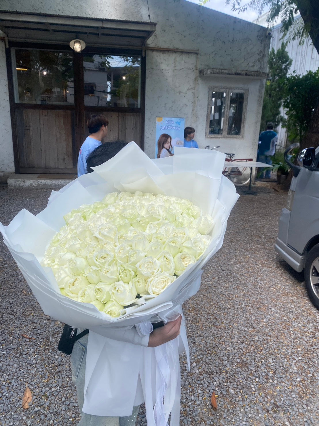 Century of Grace  - 100 White Roses Bouquet - BestBloomBuddy