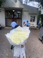 Century of Grace  - 100 White Roses Bouquet - BestBloomBuddy