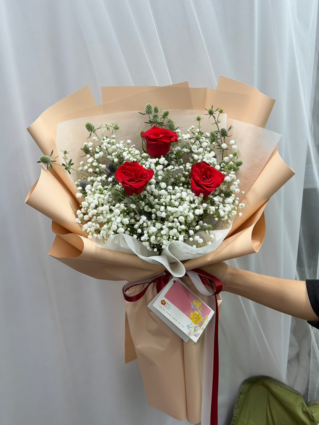 I Love You – 3 Red Roses Bouquet