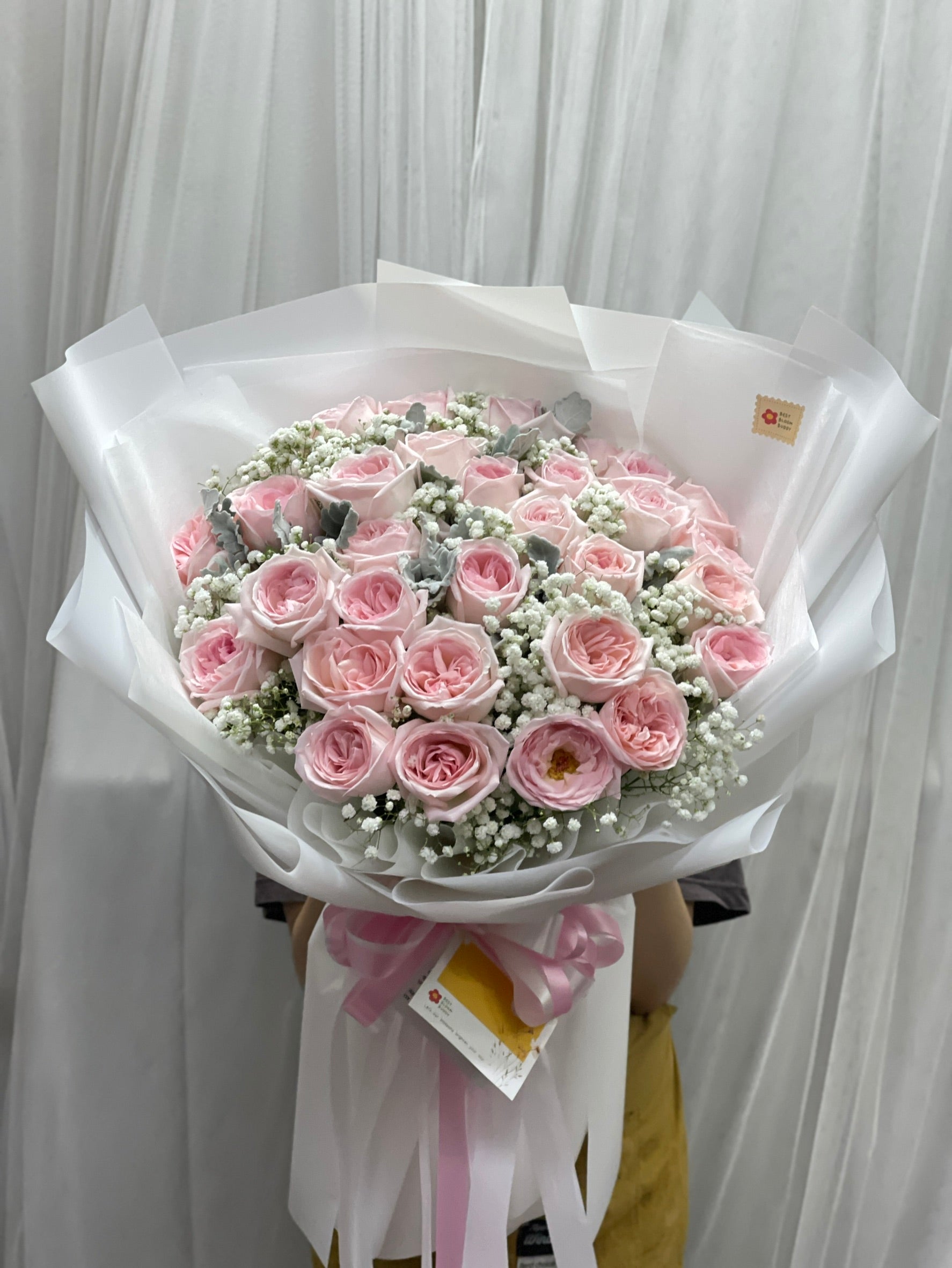 Sweet Angel – 20 Pink Peony Roses (Garden Roses)