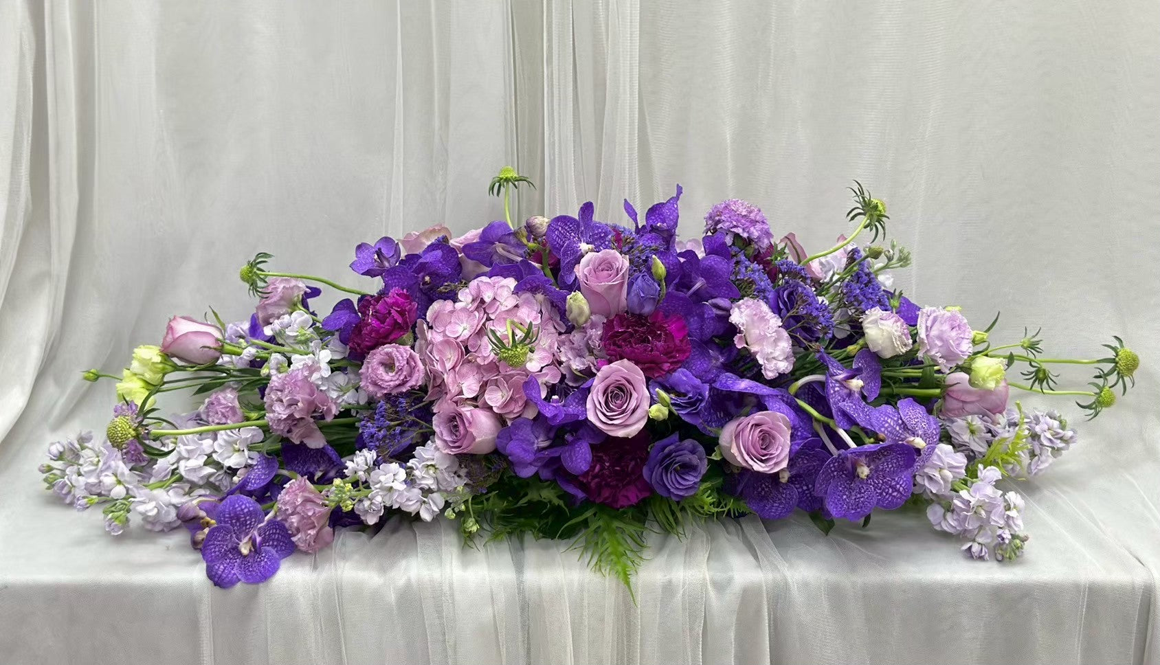 Evening Elegance – Flower Centerpiece (Purple Flower)