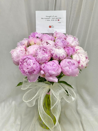 Timeless Grace - Pink Peony Flower Vase