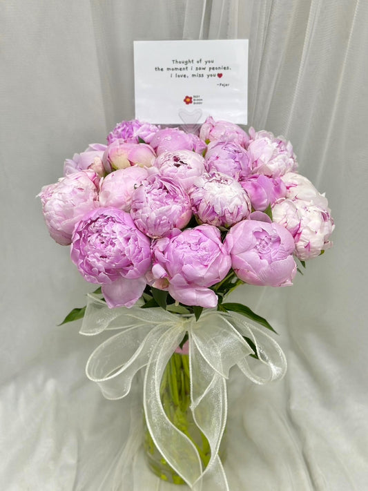 Timeless Grace - Pink Peony Flower Vase
