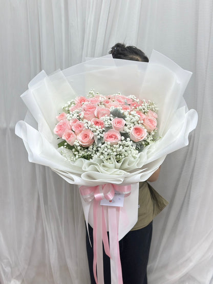 Sweet Angel – 20 Pink Peony Roses (Garden Roses) - BestBloomBuddy