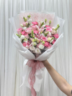 Pastel Grace - Lilies, Carnations and Lisianthus Bouquet - BestBloomBuddy