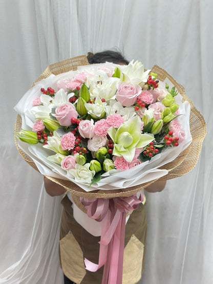 Simply Gorgeous – Lilies, Carnations and Roses Bouquet - BestBloomBuddy