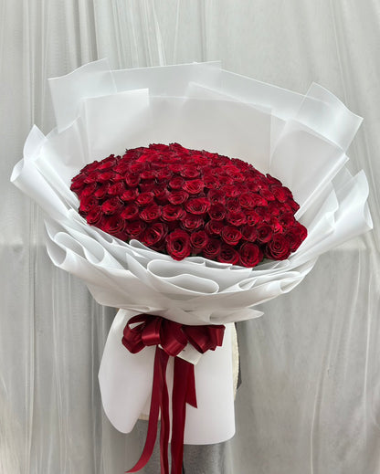 Century of Love  - 100 Red Roses Bouquet - BestBloomBuddy