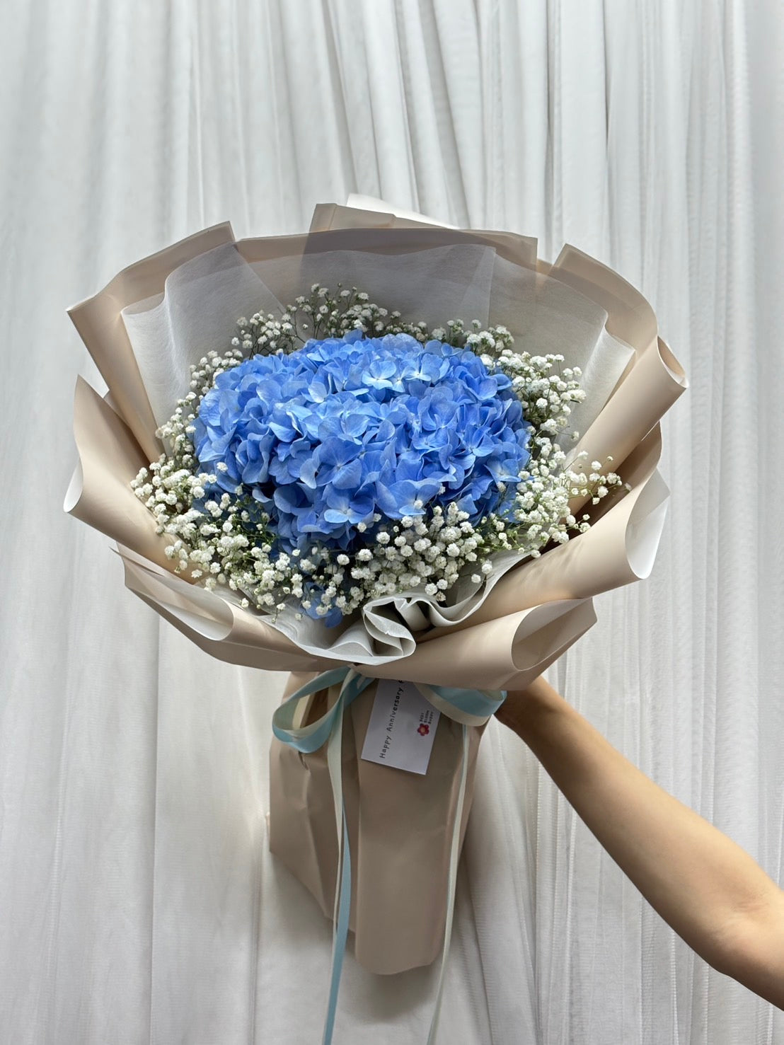 Gentle "Blue" Pastel - Hydrangea Bouquet - BestBloomBuddy