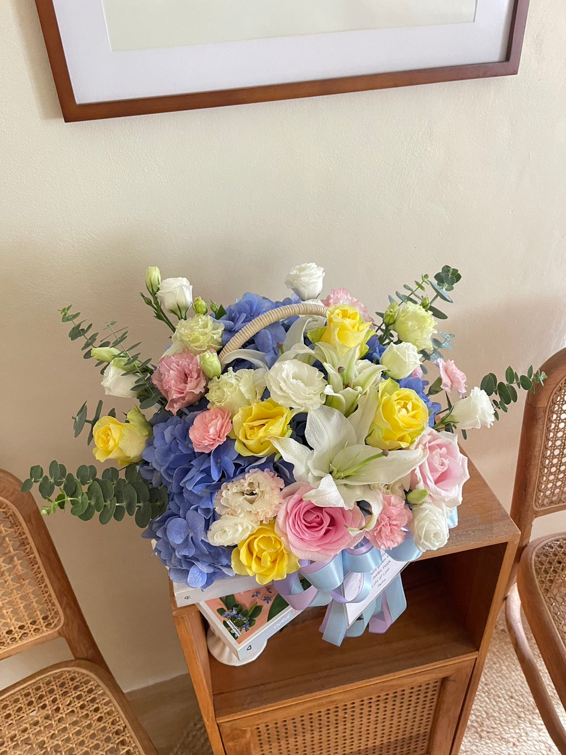 Cheerful Cuddle – Flower Basket - BestBloomBuddy