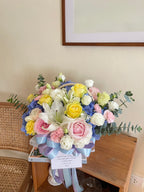 Cheerful Cuddle – Flower Basket - BestBloomBuddy